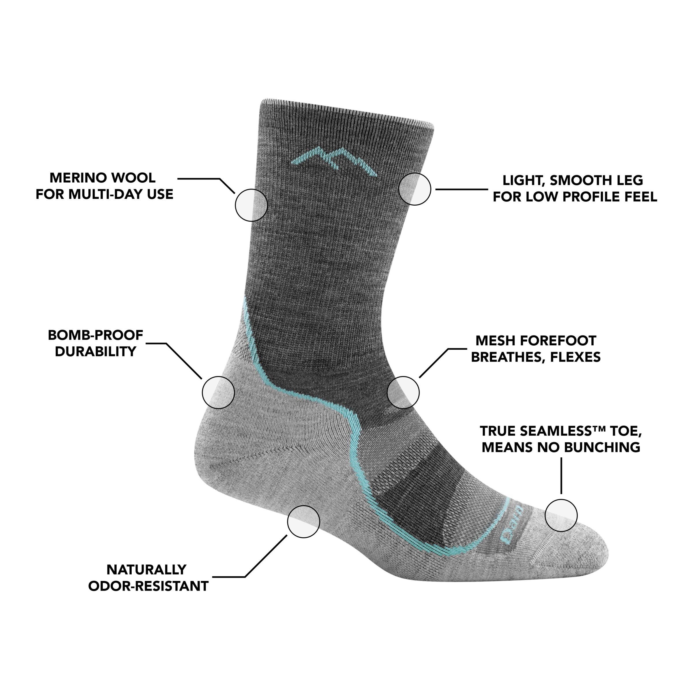 Women's Light Hiker Micro Crew Lightweight Hiking Socks