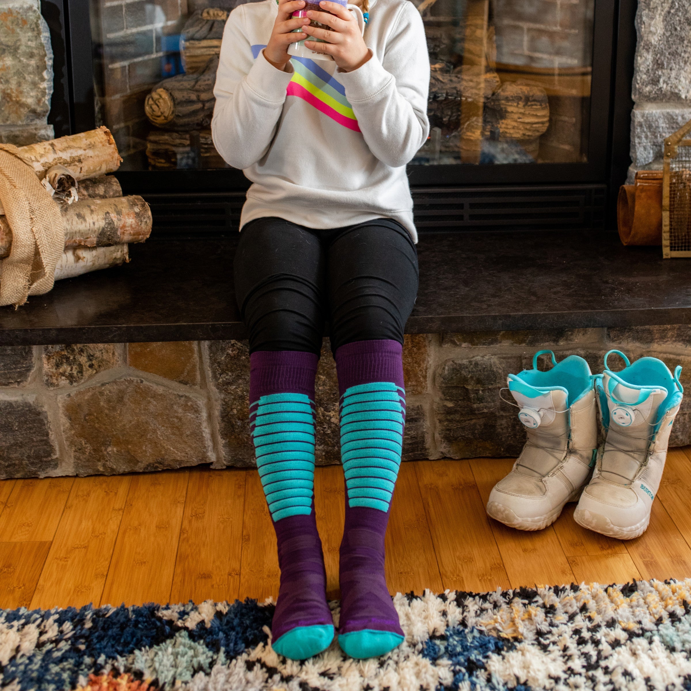 Kids Edge Over-the-Calf  Midweight Ski & Snowboard Sock-Last Chance