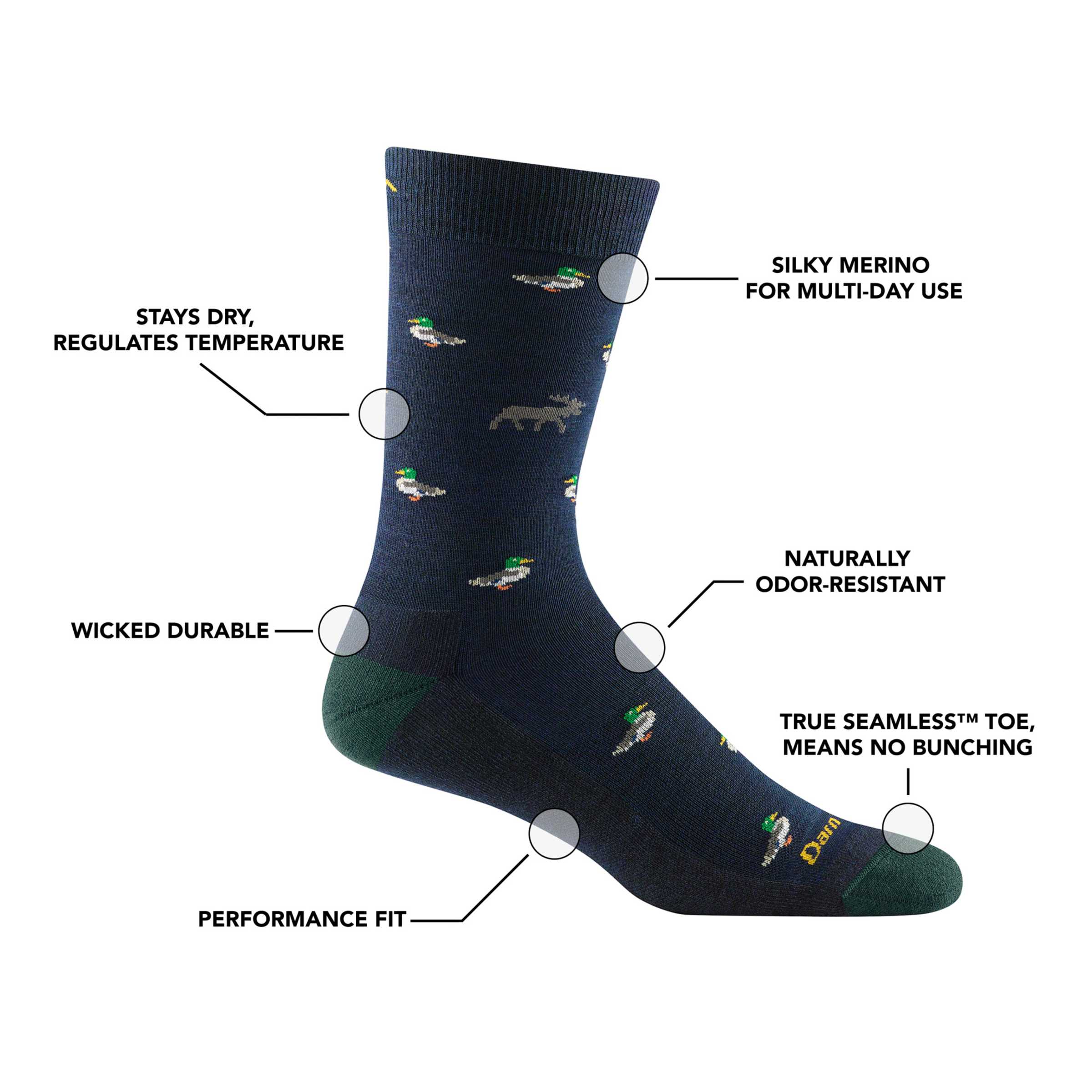 Men's Duck Duck Moose Crew Lightweight Lifestyle Socks