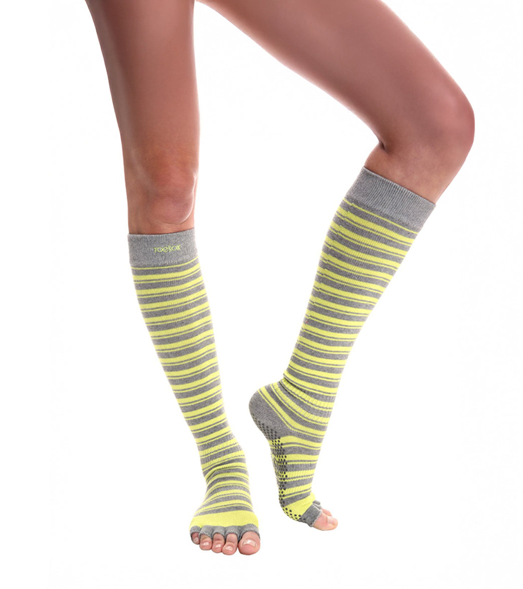 Toesox Knee High Scrunch Half-Toe Yoga Grip Socks