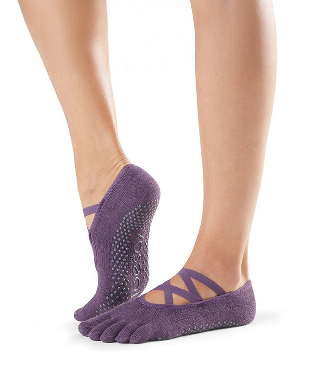 Toesox Elle Full-Toe Yoga Grip Socks