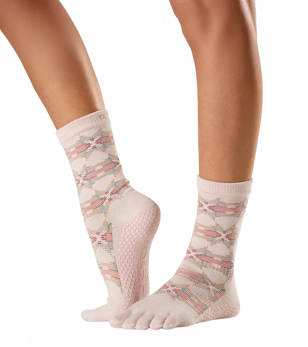 Toesox Crew Full Toe Grip Socks