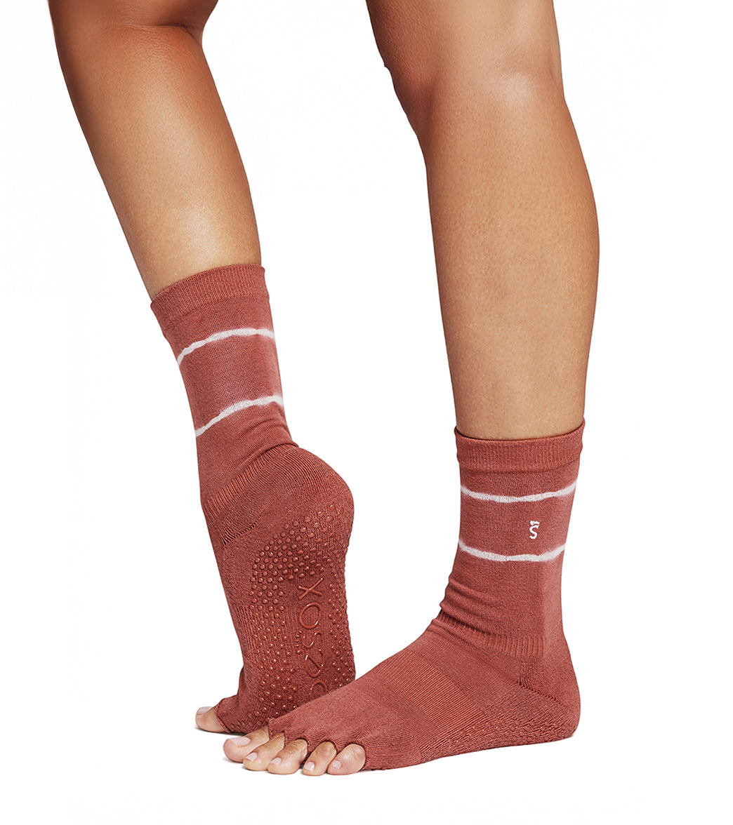 Toesox Crew Half Toe Grip Socks
