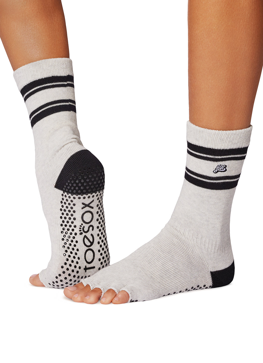 Toesox Crew Half Toe Grip Socks