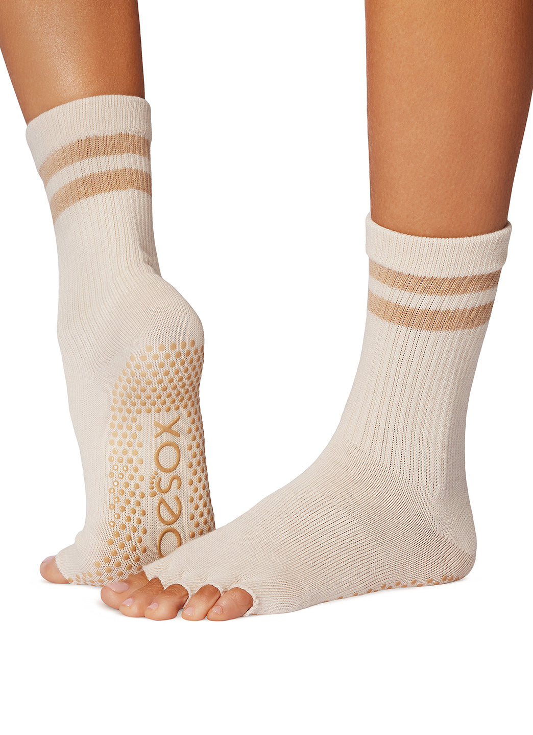 Toesox Crew Half Toe Grip Socks