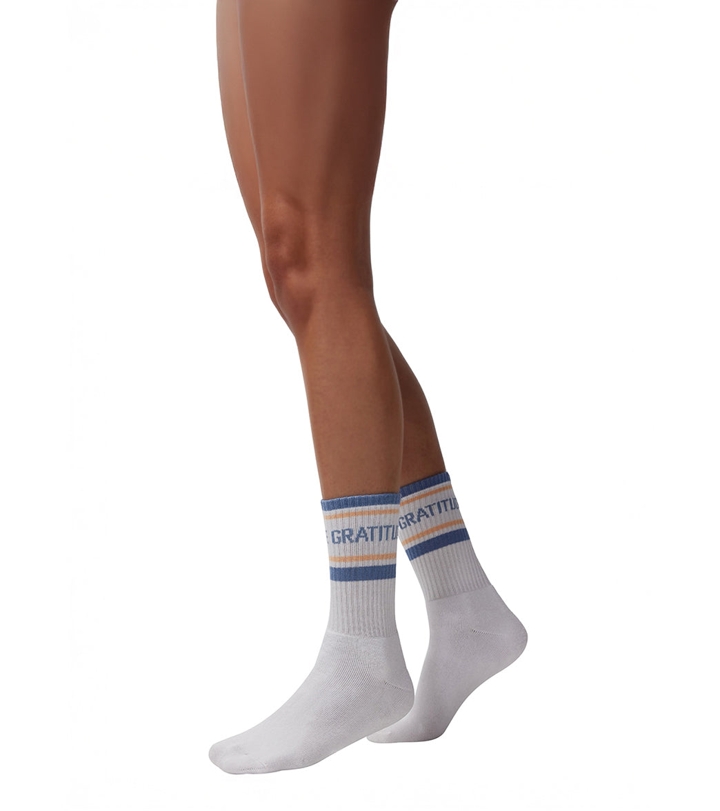 Spiritual Gangster Gratitude Stripe Crew Sock