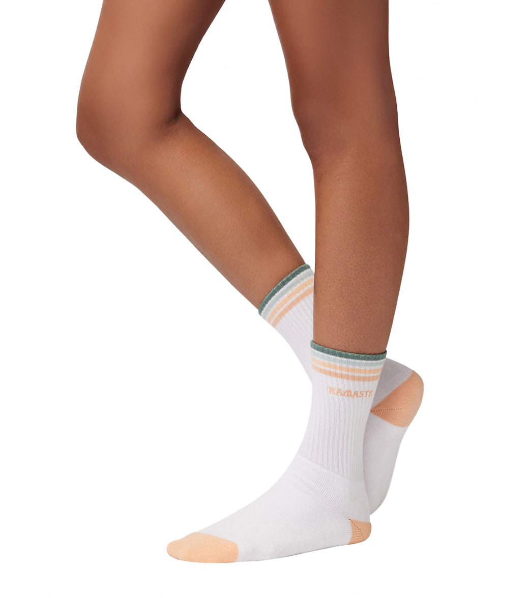 Spiritual Gangster Namaste Stripe Crew Sock