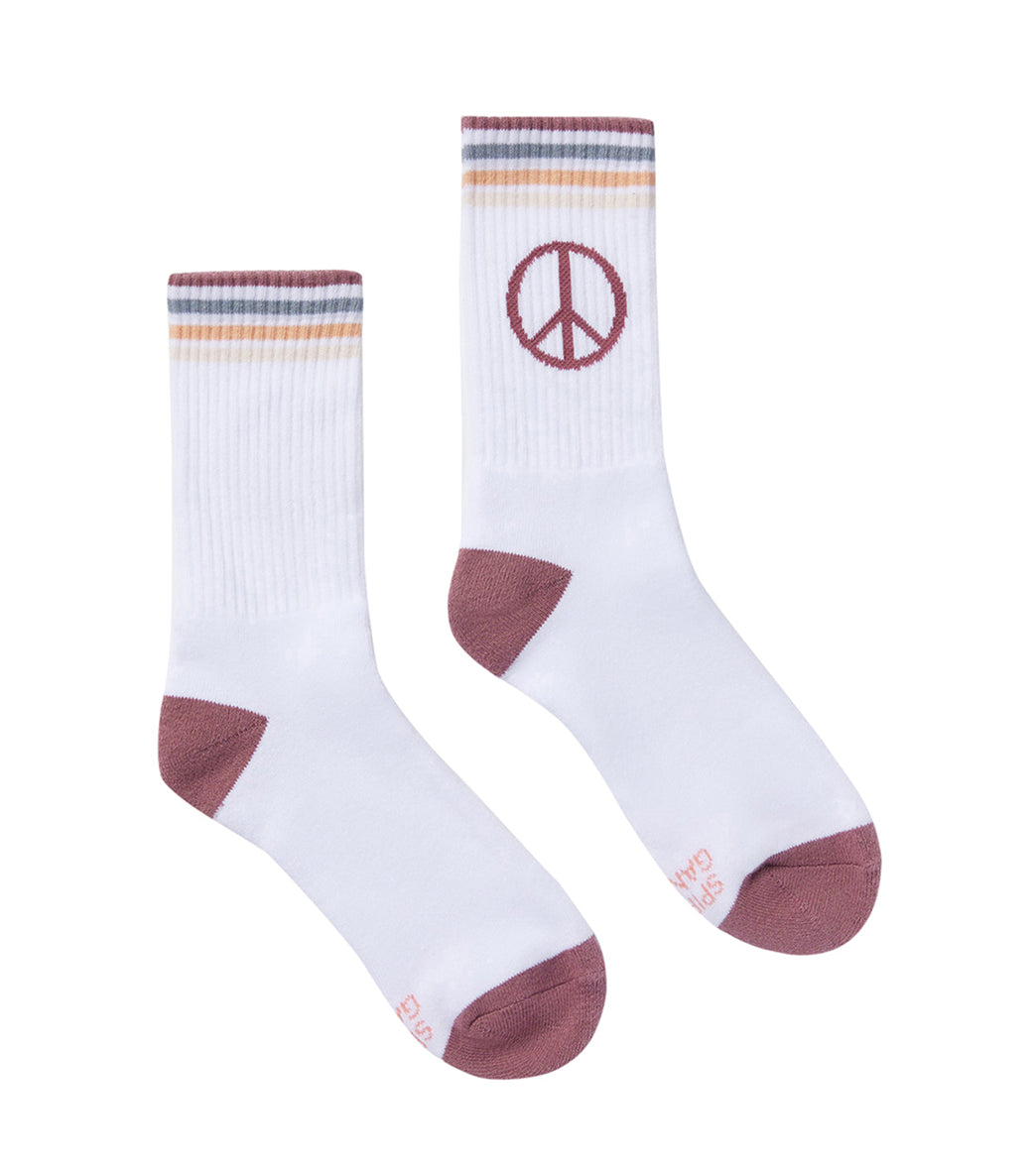 Spiritual Gangster Peace Sign Crew Sock