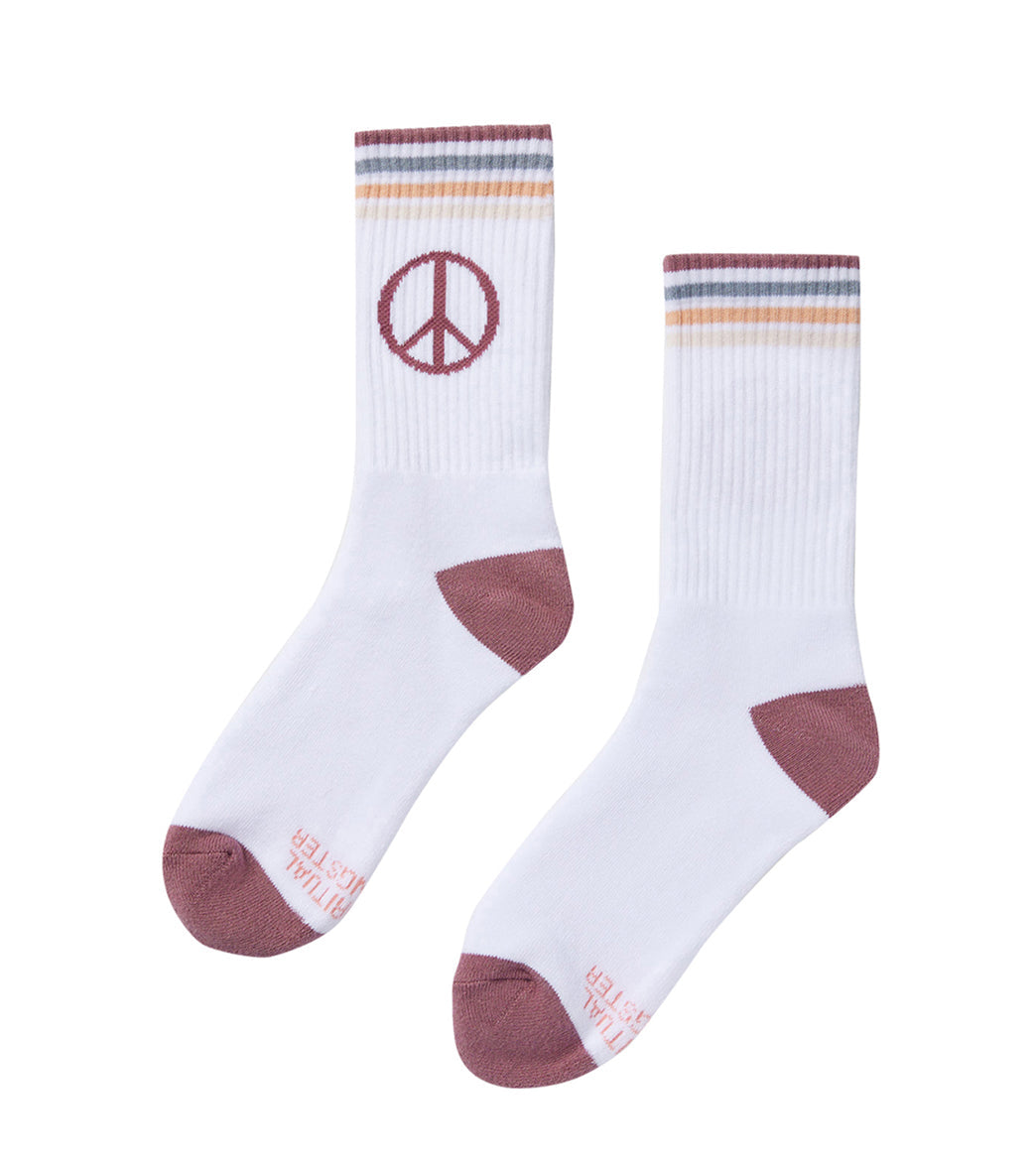 Spiritual Gangster Peace Sign Crew Sock