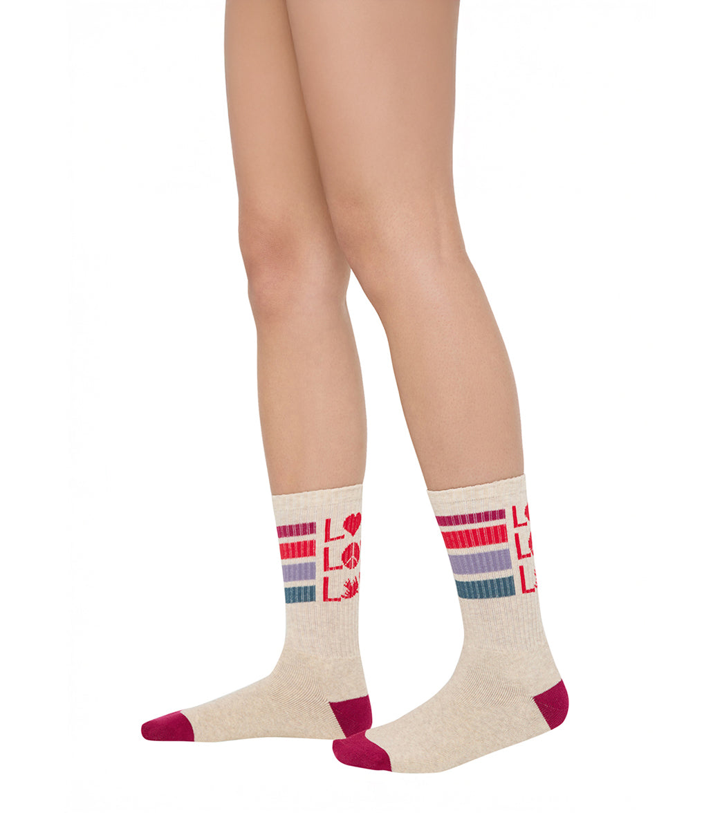 Spiritual Gangster Love Stripe Crew Sock