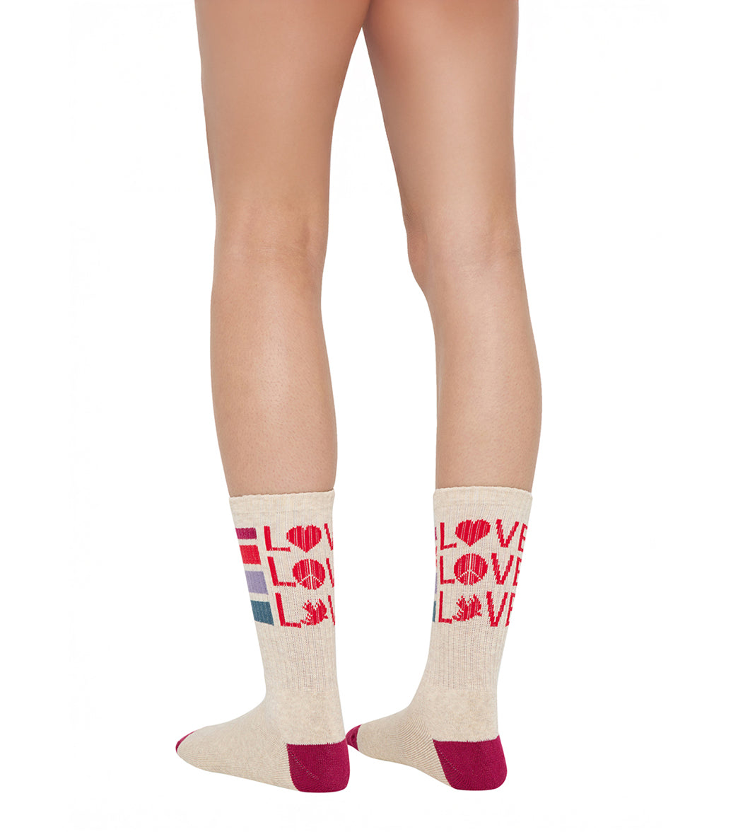 Spiritual Gangster Love Stripe Crew Sock