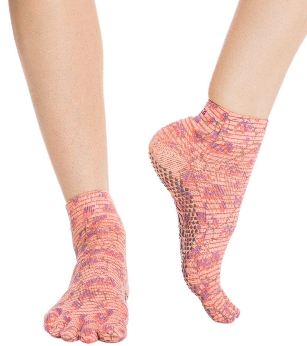 Toesox Ankle Length Full-Toe Yoga Grip Socks