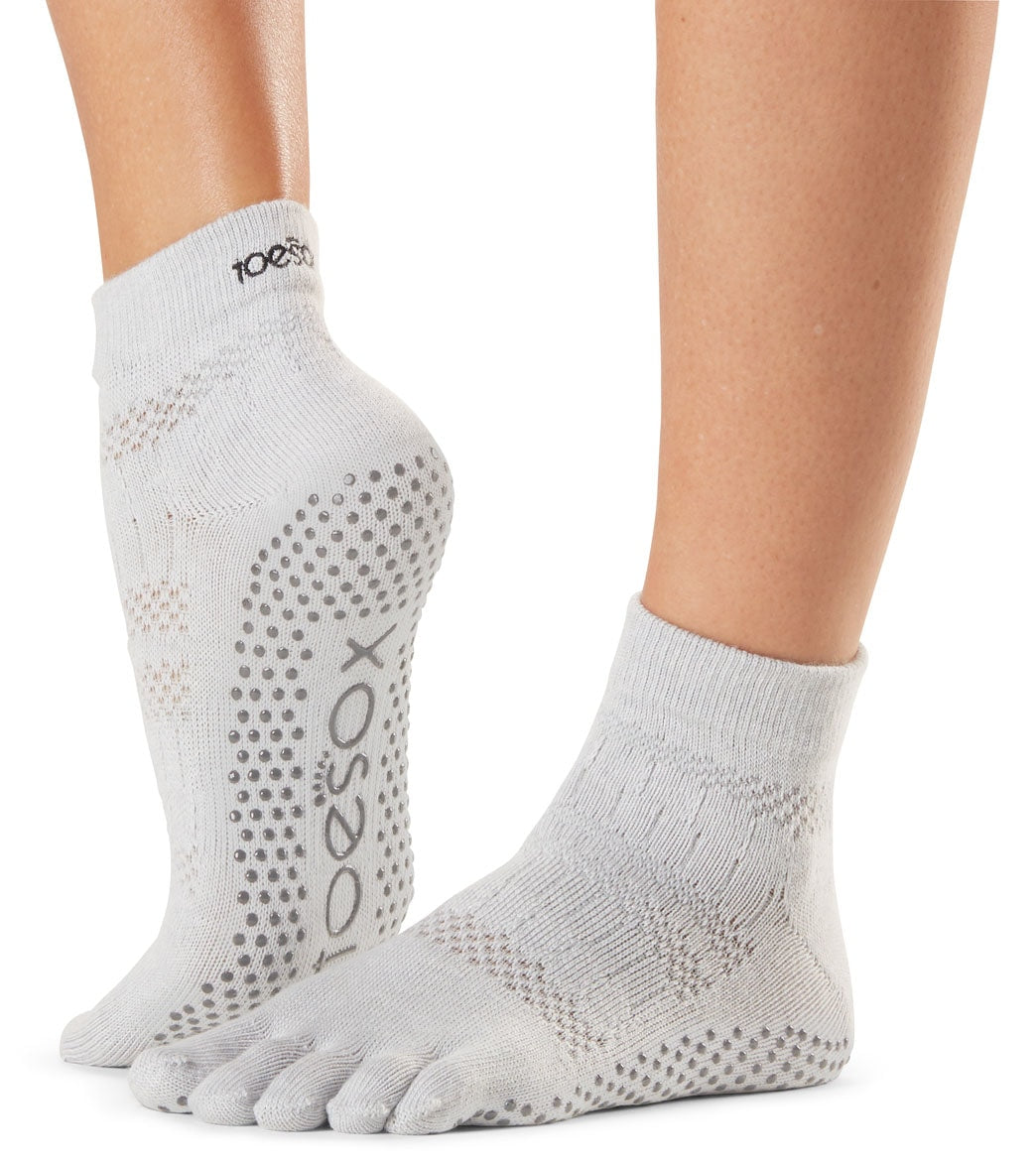 Toesox Ankle Length Full-Toe Yoga Grip Socks