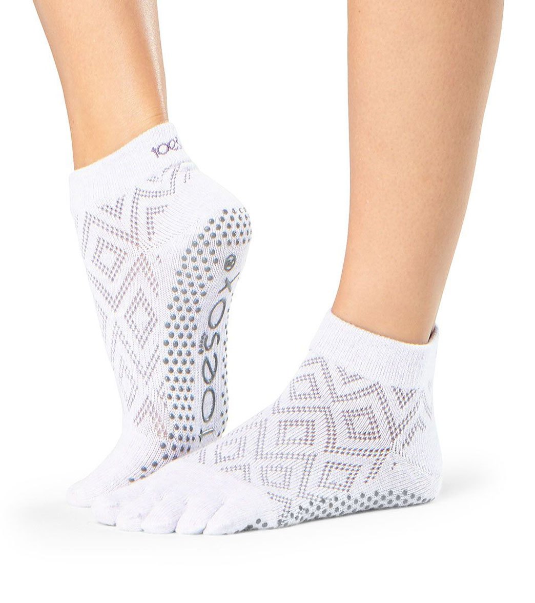 Toesox Ankle Length Full-Toe Yoga Grip Socks