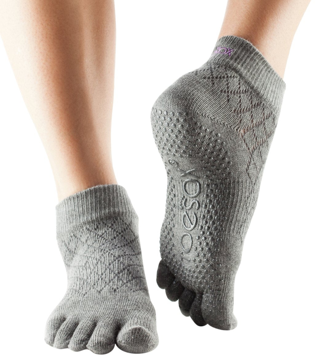 Toesox Ankle Length Full-Toe Yoga Grip Socks