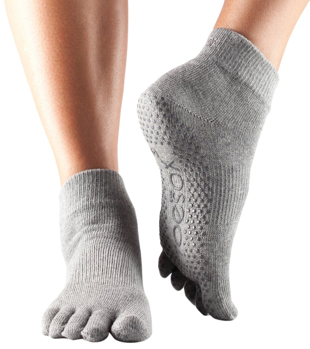 Toesox Ankle Length Full-Toe Yoga Grip Socks
