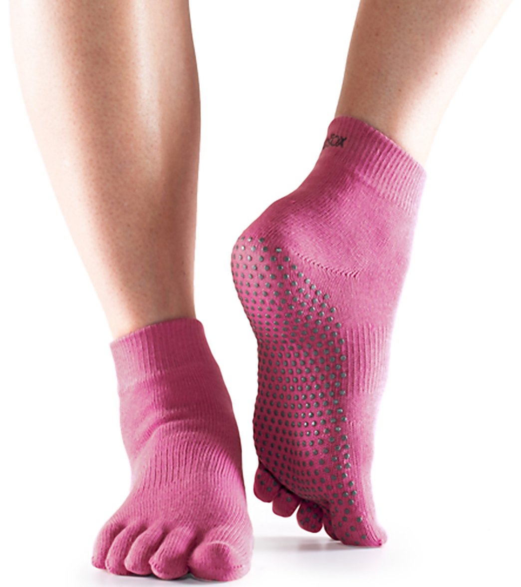 Toesox Ankle Length Full-Toe Yoga Grip Socks
