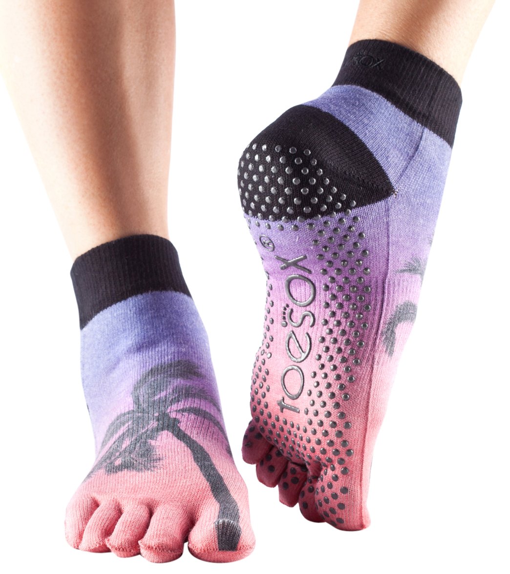 Toesox Ankle Length Full-Toe Yoga Grip Socks