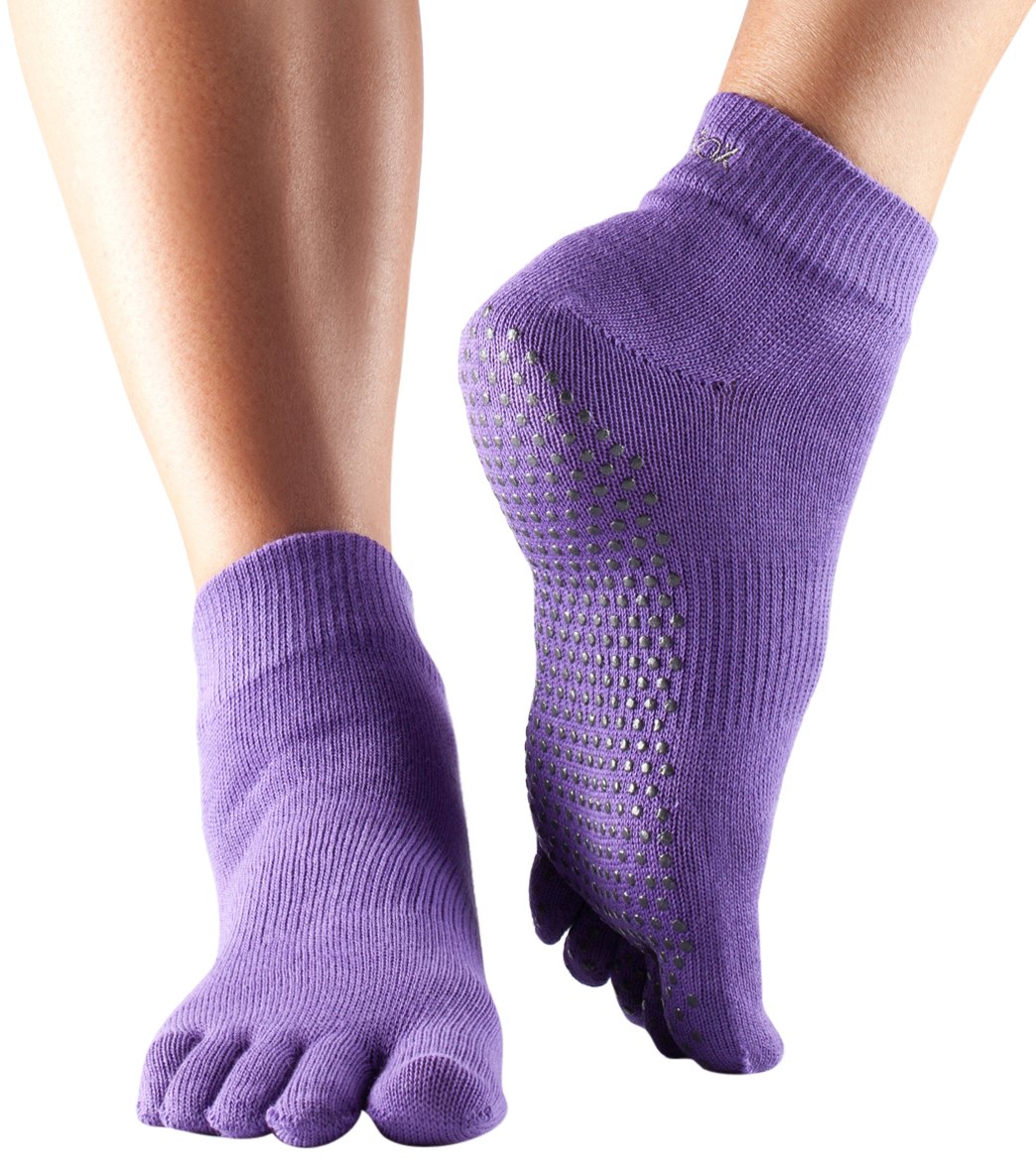 Toesox Ankle Length Full-Toe Yoga Grip Socks