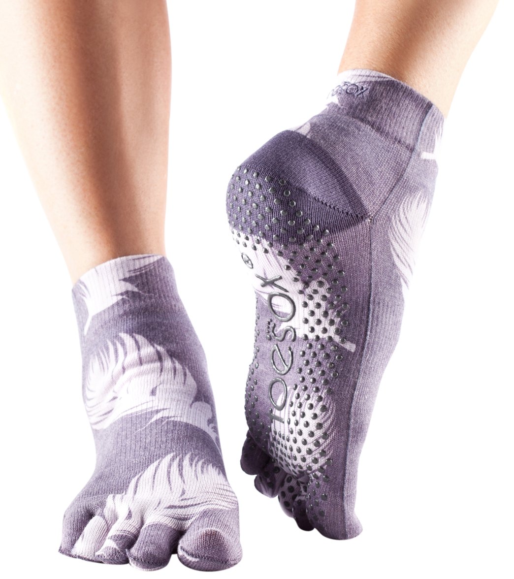 Toesox Ankle Length Full-Toe Yoga Grip Socks