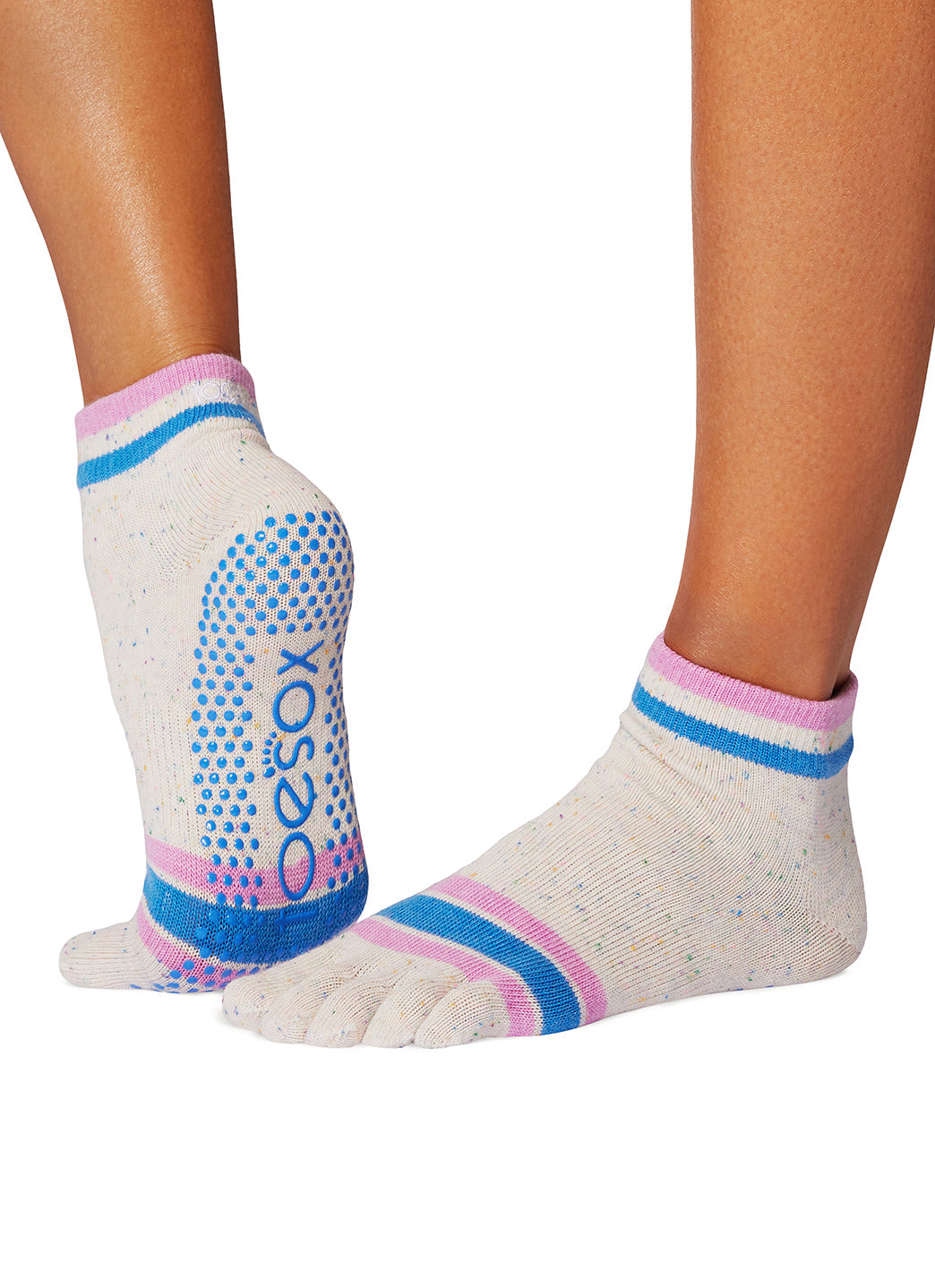 Toesox Ankle Length Full-Toe Yoga Grip Socks