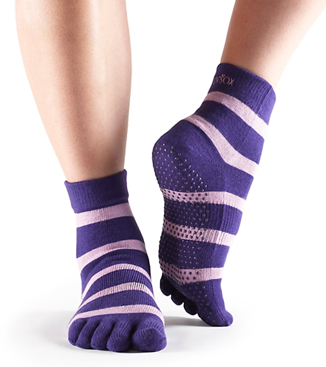 Toesox Ankle Length Full-Toe Yoga Grip Socks