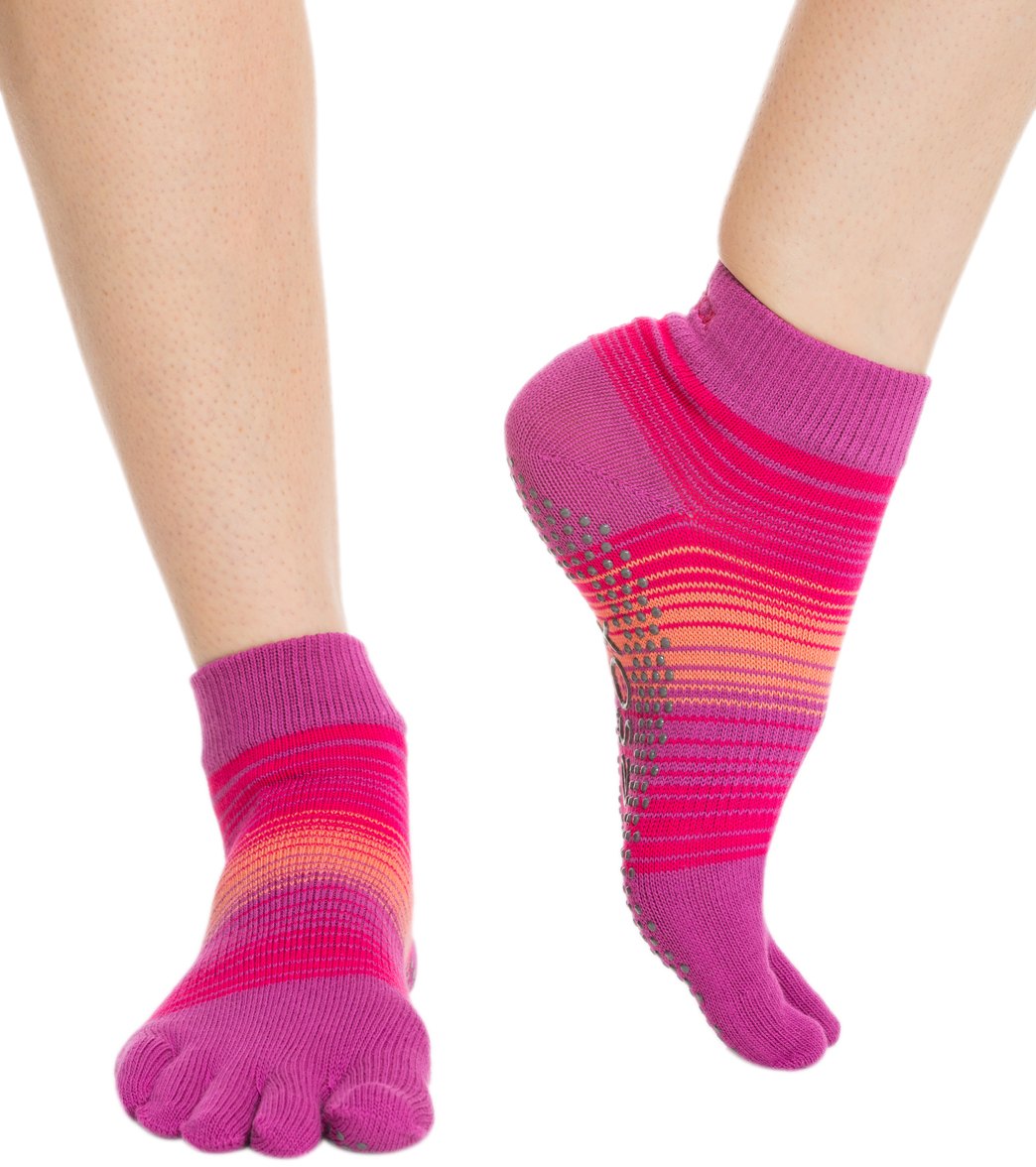 Toesox Ankle Length Full-Toe Yoga Grip Socks