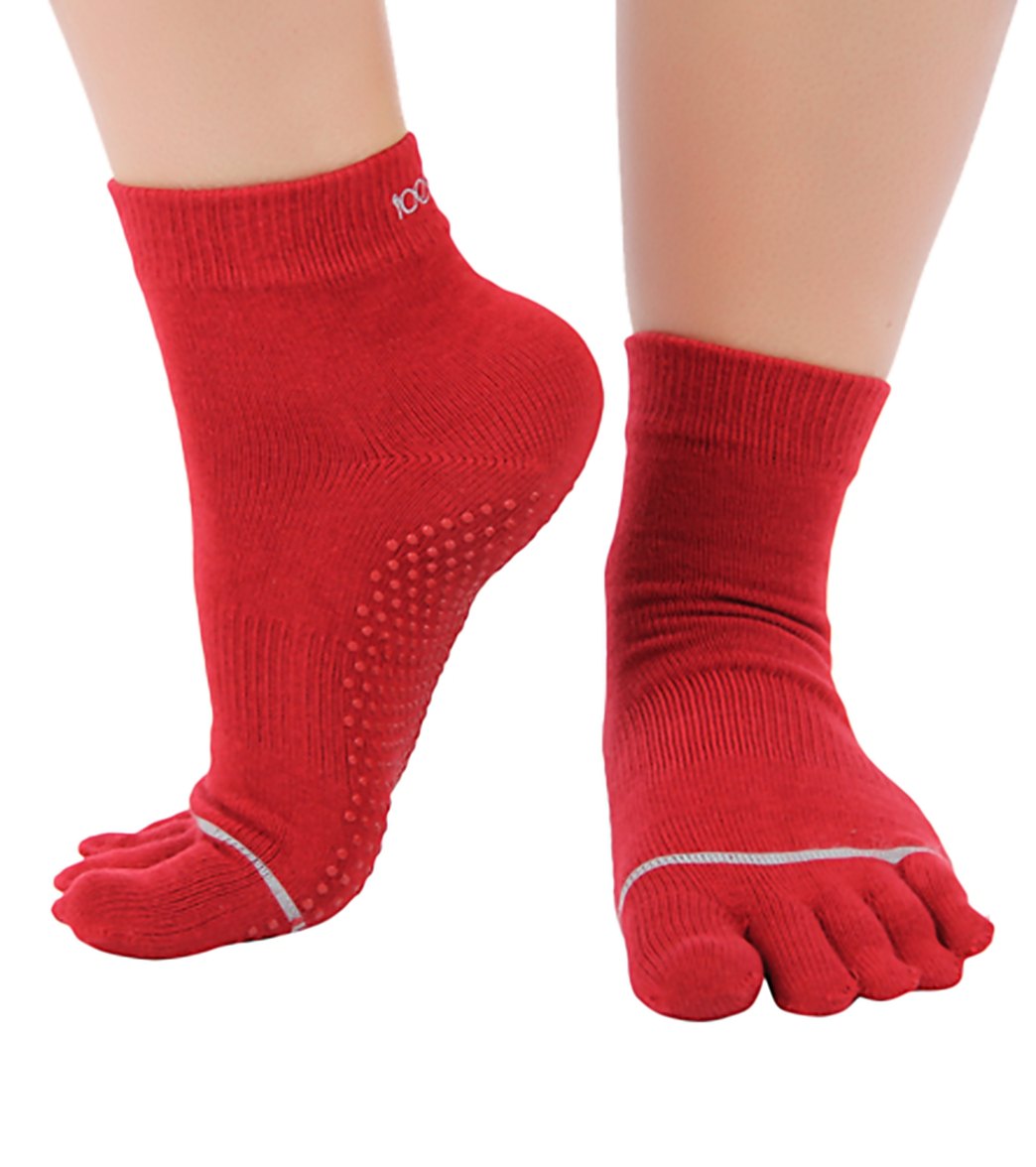 Toesox Ankle Length Full-Toe Yoga Grip Socks