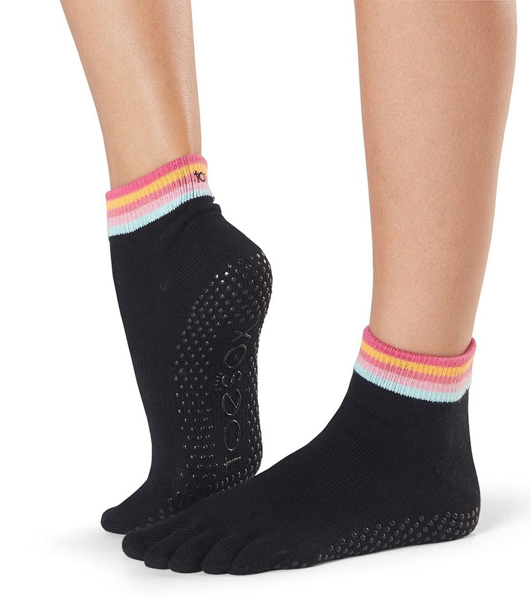 Toesox Ankle Length Full-Toe Yoga Grip Socks
