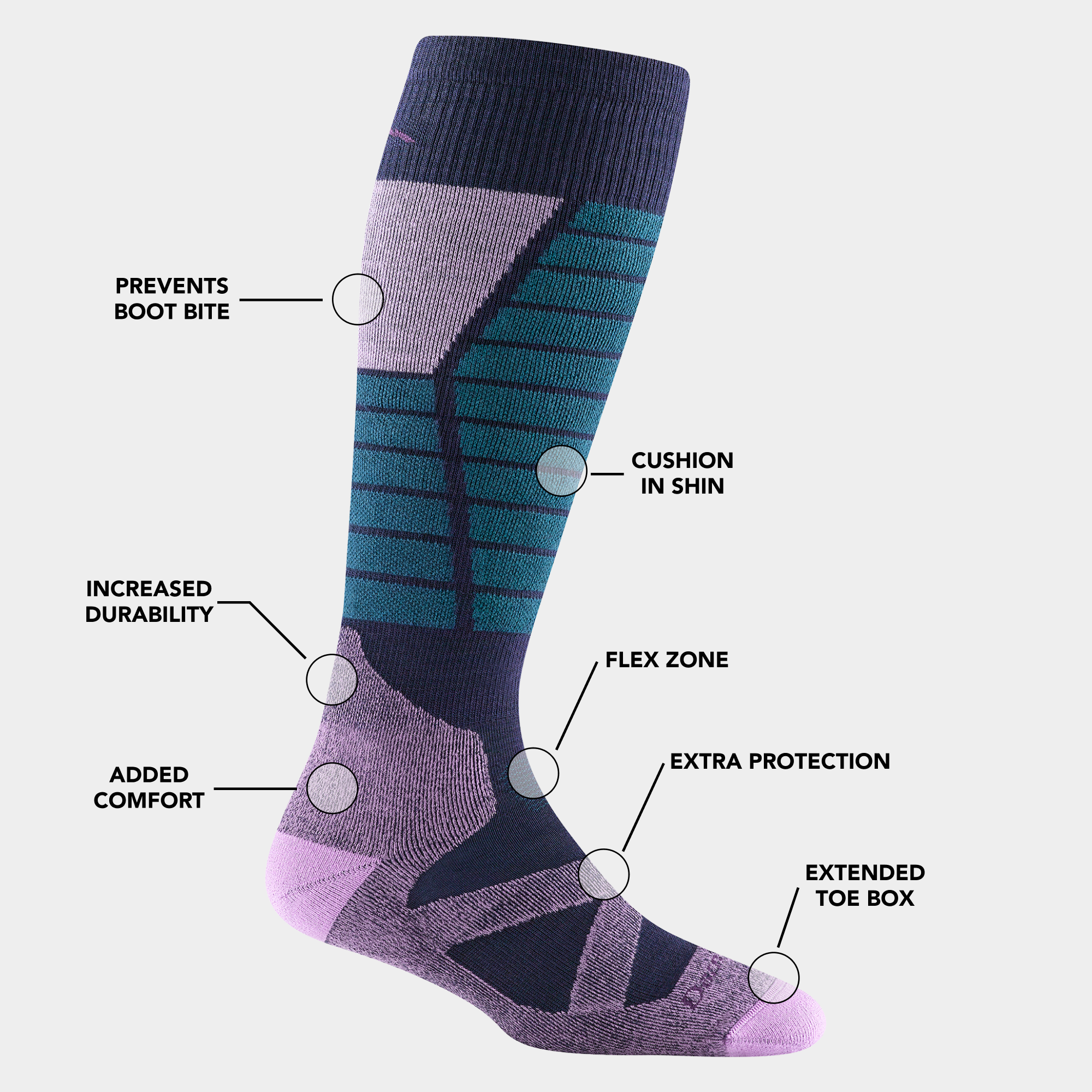 Women's Function X Over-the-Calf Midweight Ski & Snowboard Socks